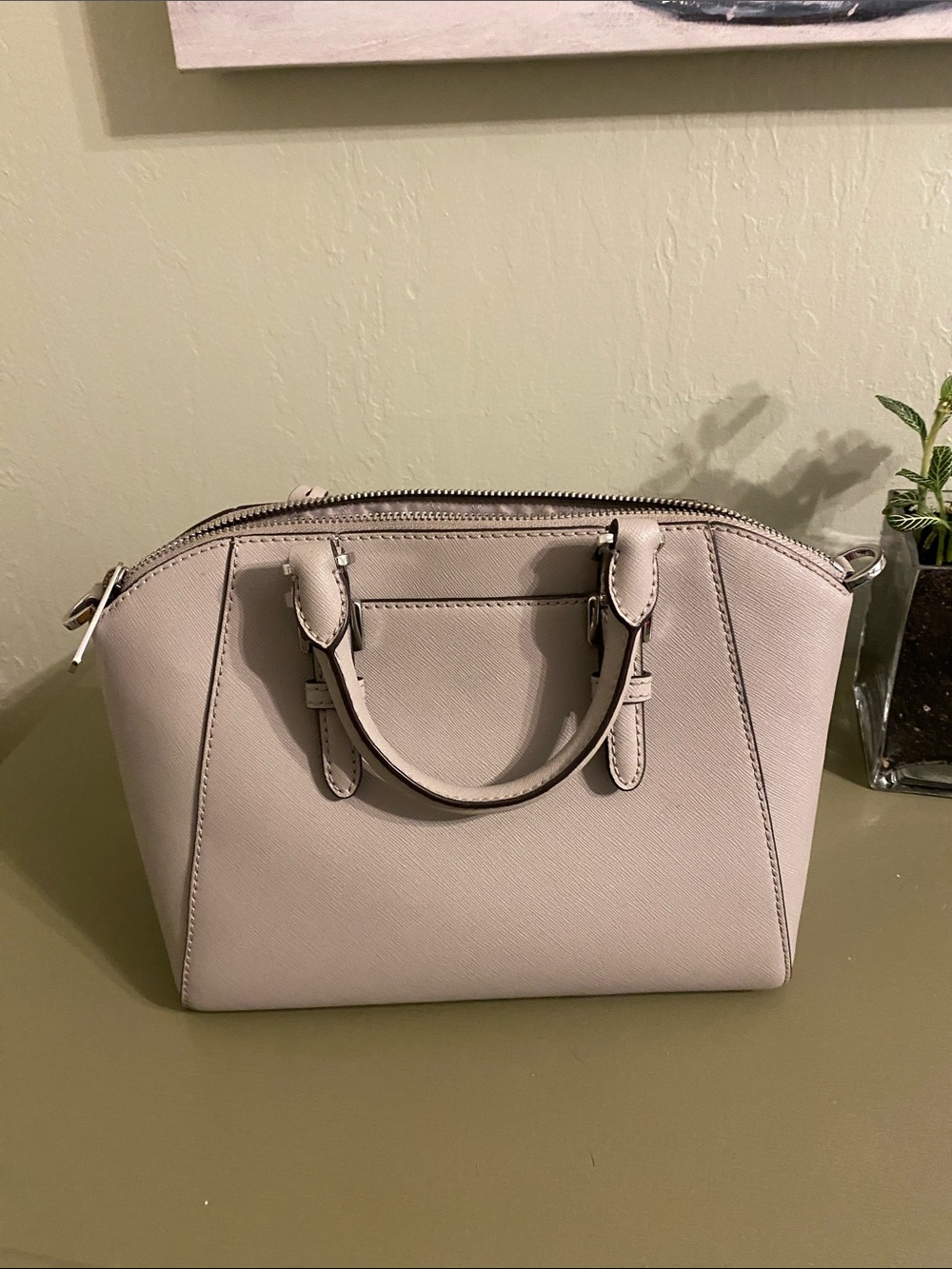 Michael Kors Light Gray Satchel with Matching Wristlet - Picture 8 of 12